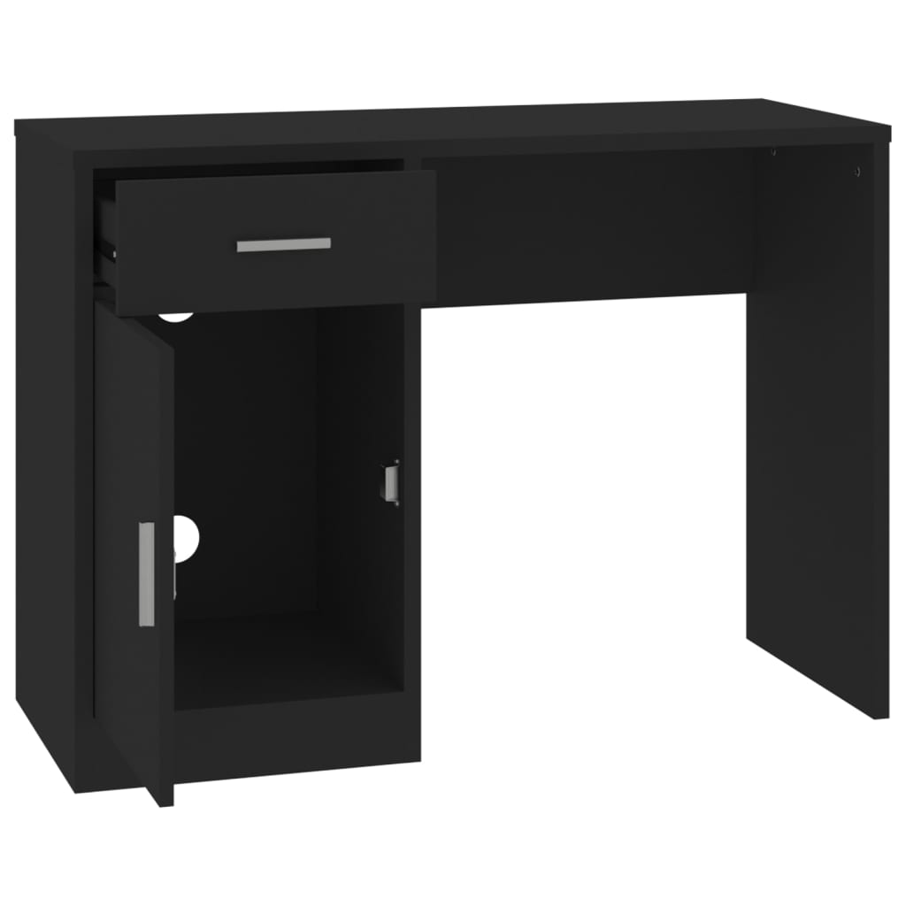 Bureau avec tiroir et armoire Noir 100x40x73 cm Bois ingénierie - XIOS
