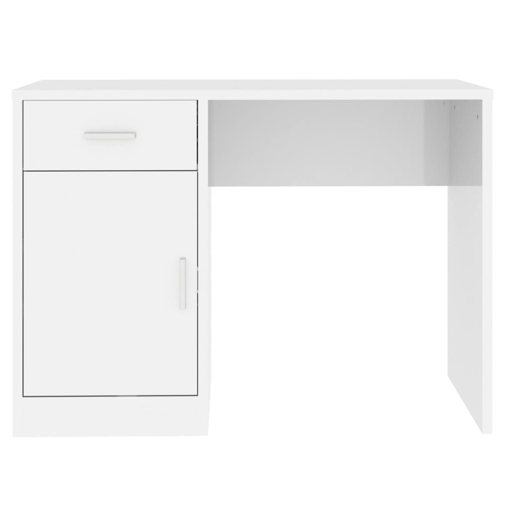 Bureau avec tiroir et armoire Blanc brillant 100x40x73 cm - XIOS