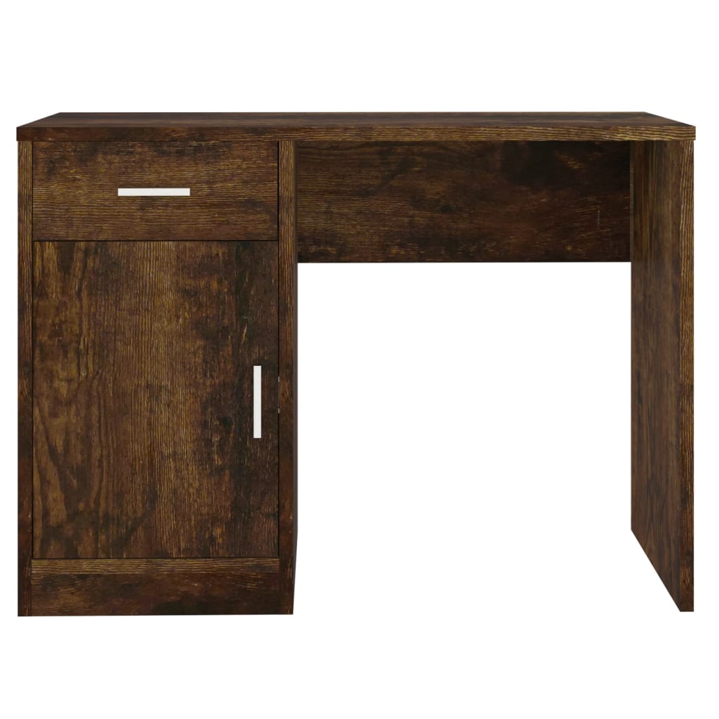 Bureau avec tiroir et armoire Chêne fumé 100x40x73 cm - XIOS
