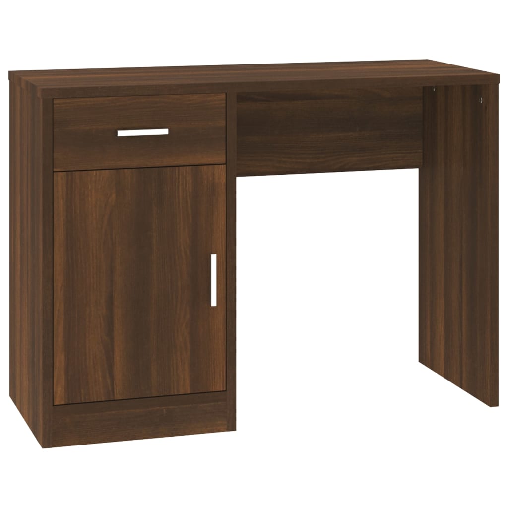 Bureau avec tiroir et armoire Chêne marron 100x40x73 cm - XIOS