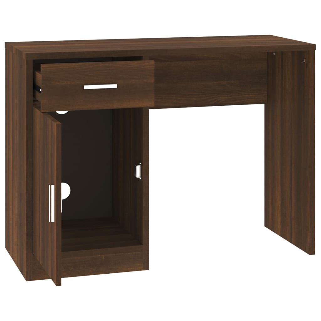 Bureau avec tiroir et armoire Chêne marron 100x40x73 cm - XIOS