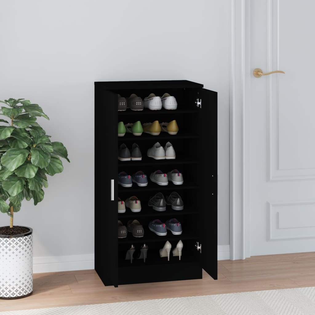 Armoire à chaussures Noir 55x35x108 cm Bois d'ingénierie - XIOS