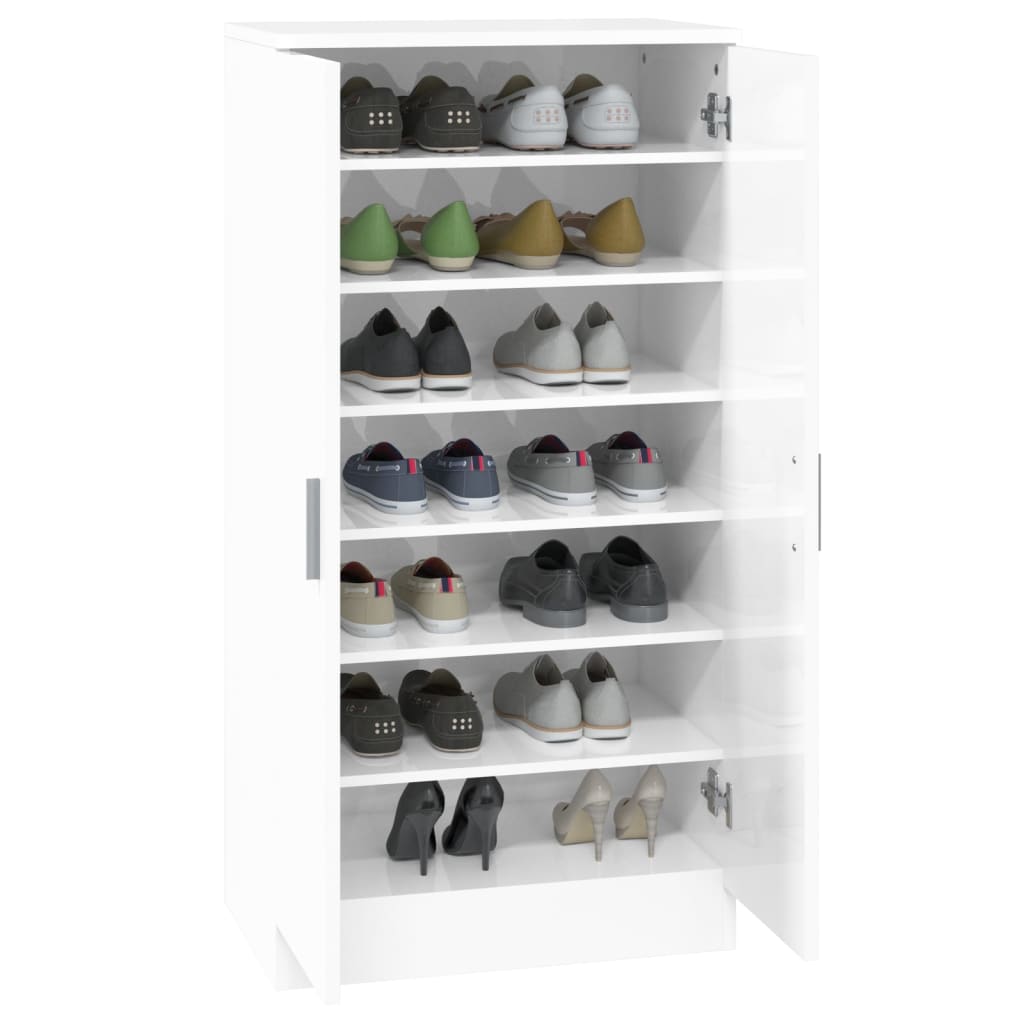 Armoire à chaussure Blanc brillant 55x35x108 cm Bois ingénierie - XIOS
