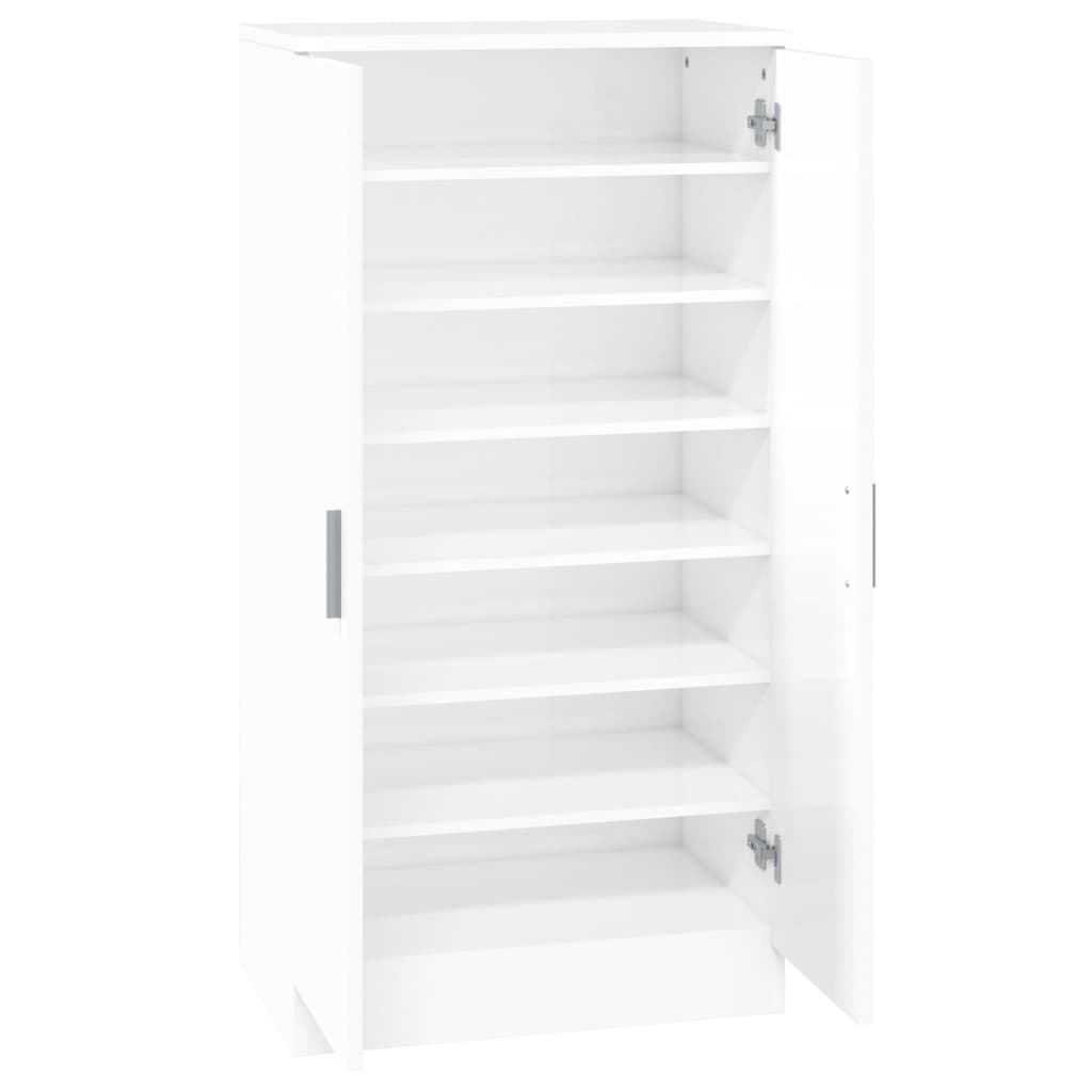 Armoire à chaussure Blanc brillant 55x35x108 cm Bois ingénierie - XIOS
