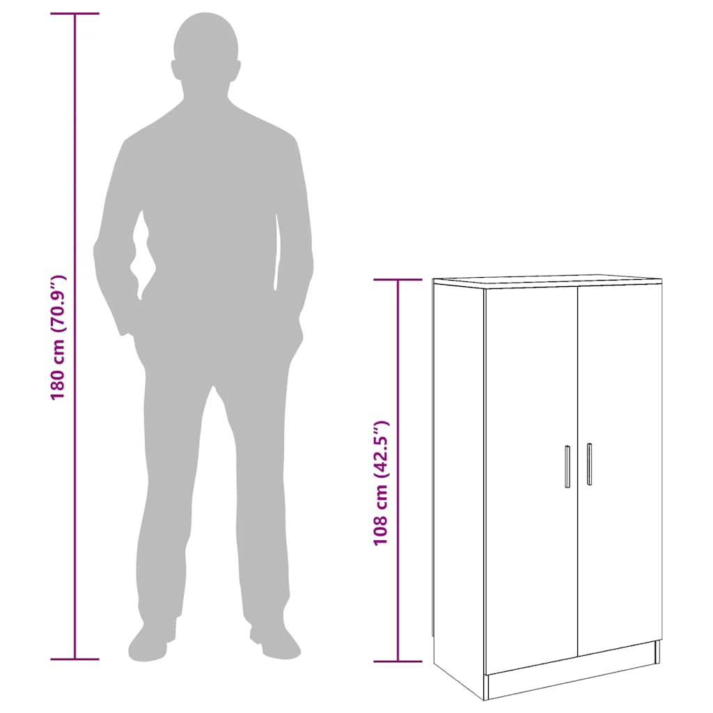 Armoire à chaussures Chêne marron 55x35x108cm Bois d'ingénierie - XIOS