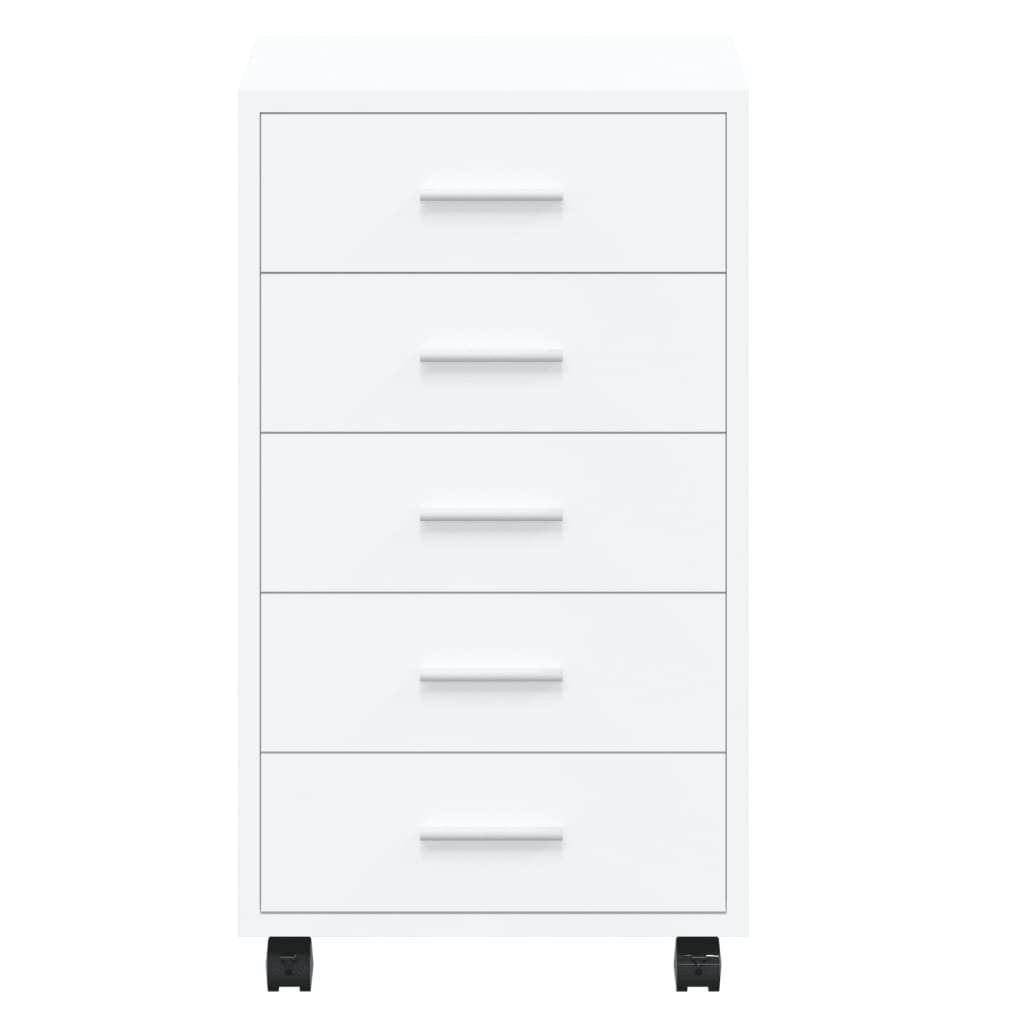 Armoire à tiroirs avec roulettes Blanc brillant Bois ingénierie - XIOS