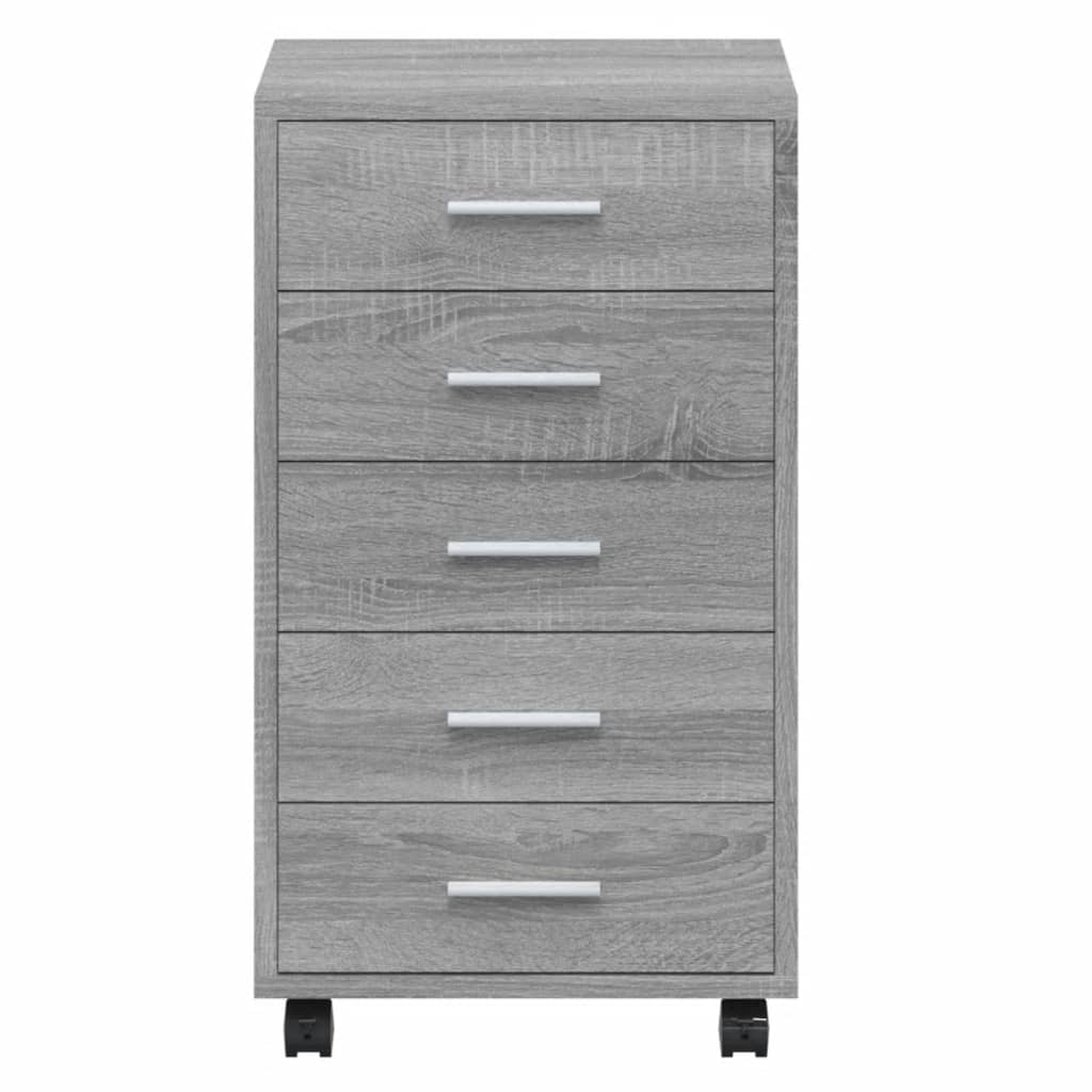 Armoire à tiroirs avec roulettes Sonoma gris Bois d'ingénierie - XIOS