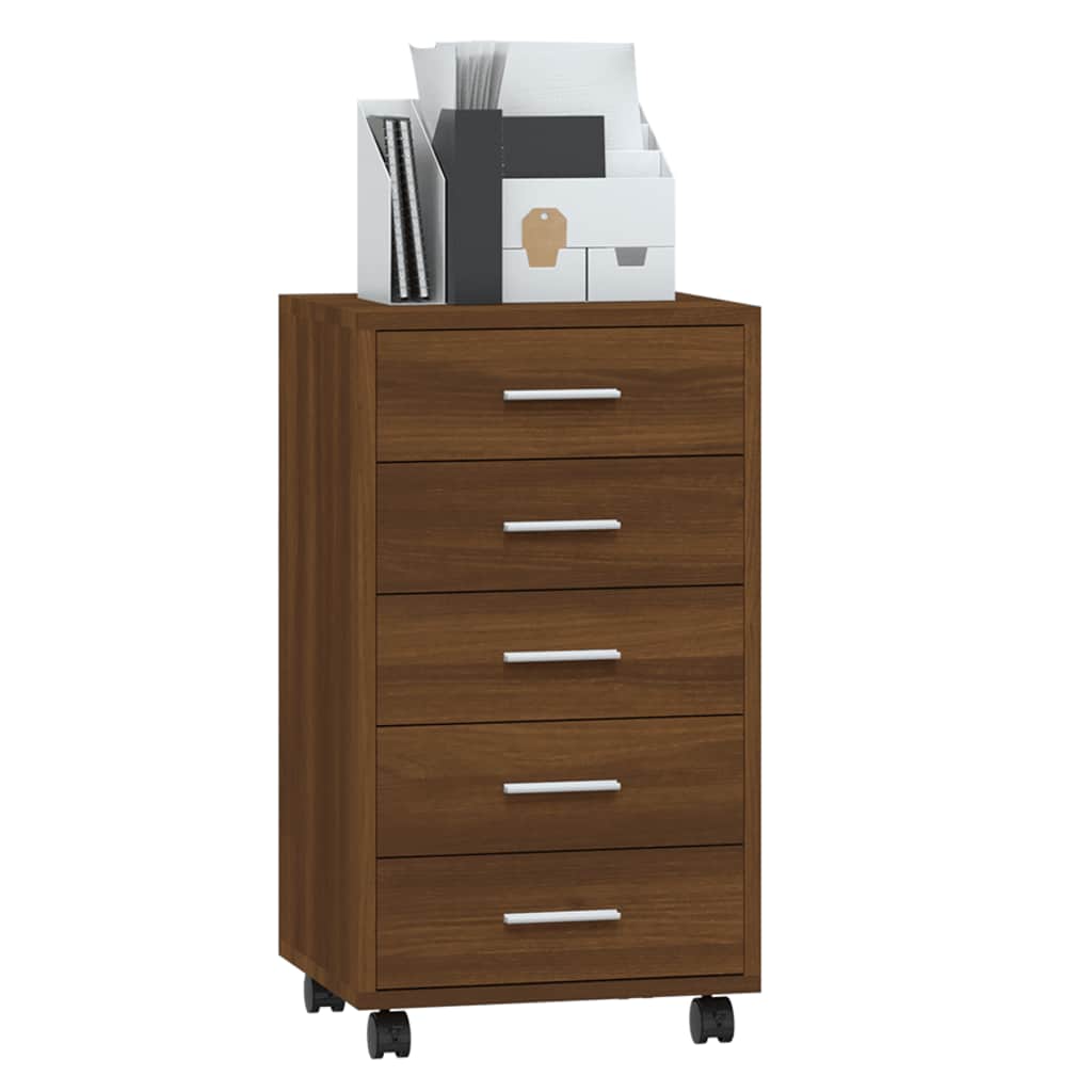 Armoire à tiroirs avec roulettes Chêne marron Bois d'ingénierie - XIOS
