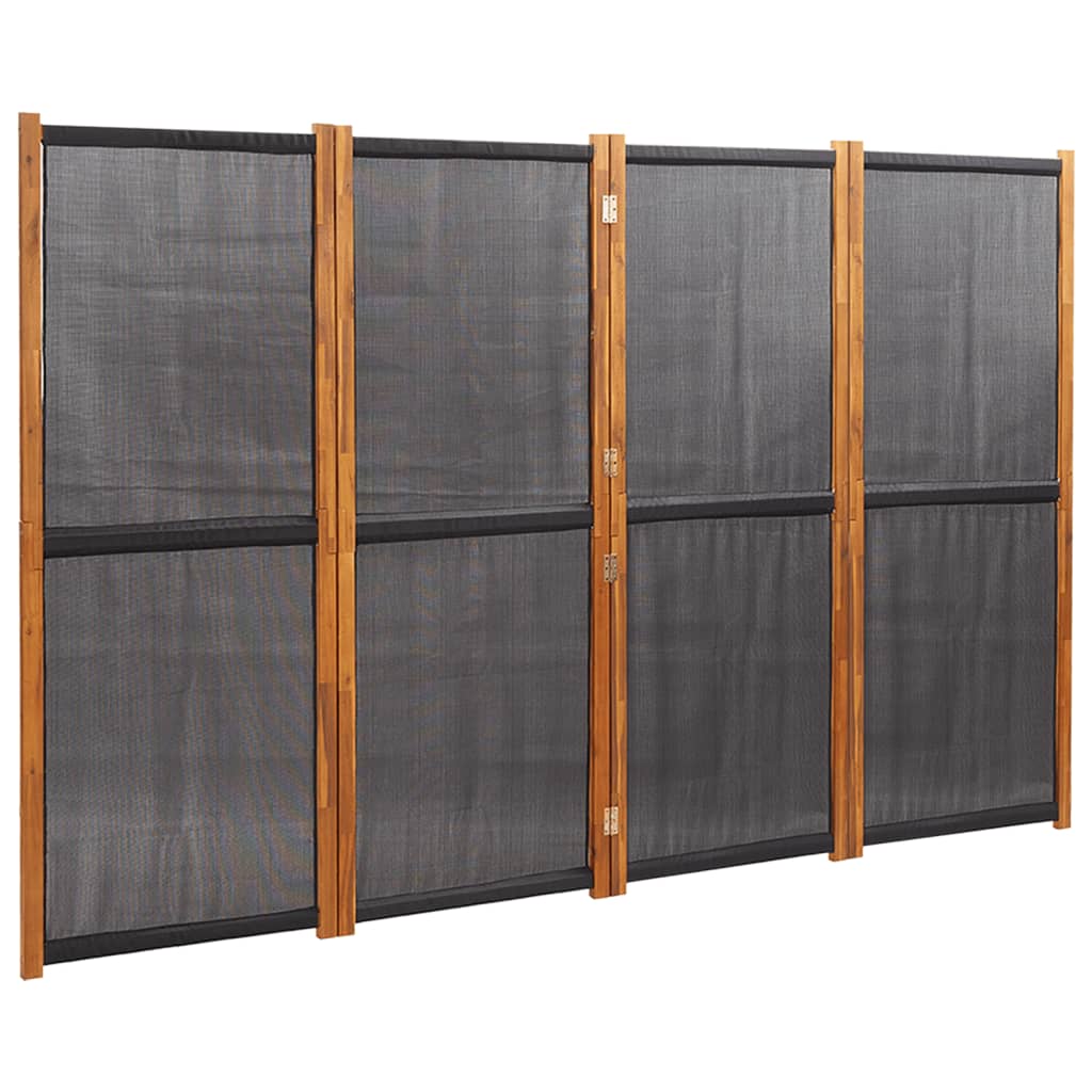 Cloison de séparation 4 panneaux Noir 280x180 cm - XIOS