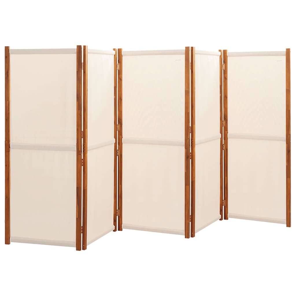 Cloison de séparation 5 panneaux Blanc crème 350x180 cm - XIOS
