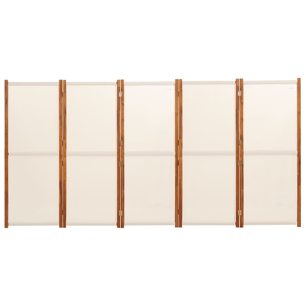 Cloison de séparation 5 panneaux Blanc crème 350x180 cm - XIOS