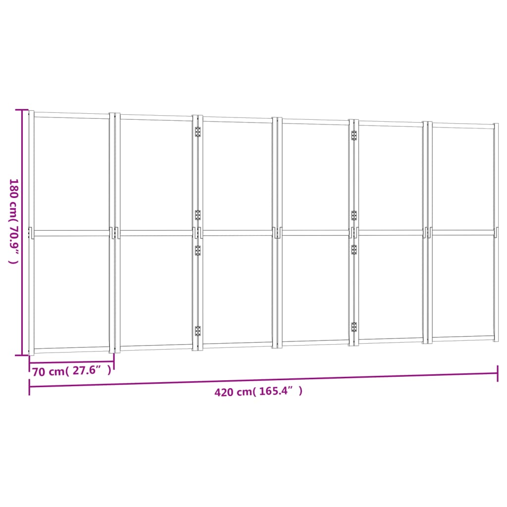 Cloison de séparation 6 panneaux Blanc crème 420x180 cm - XIOS