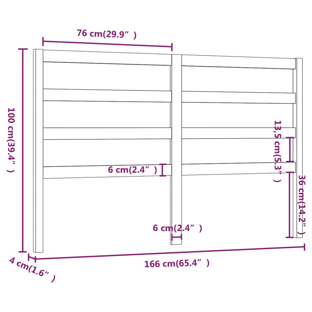 Tête de lit Blanc 166x4x100 cm Bois massif de pin - XIOS