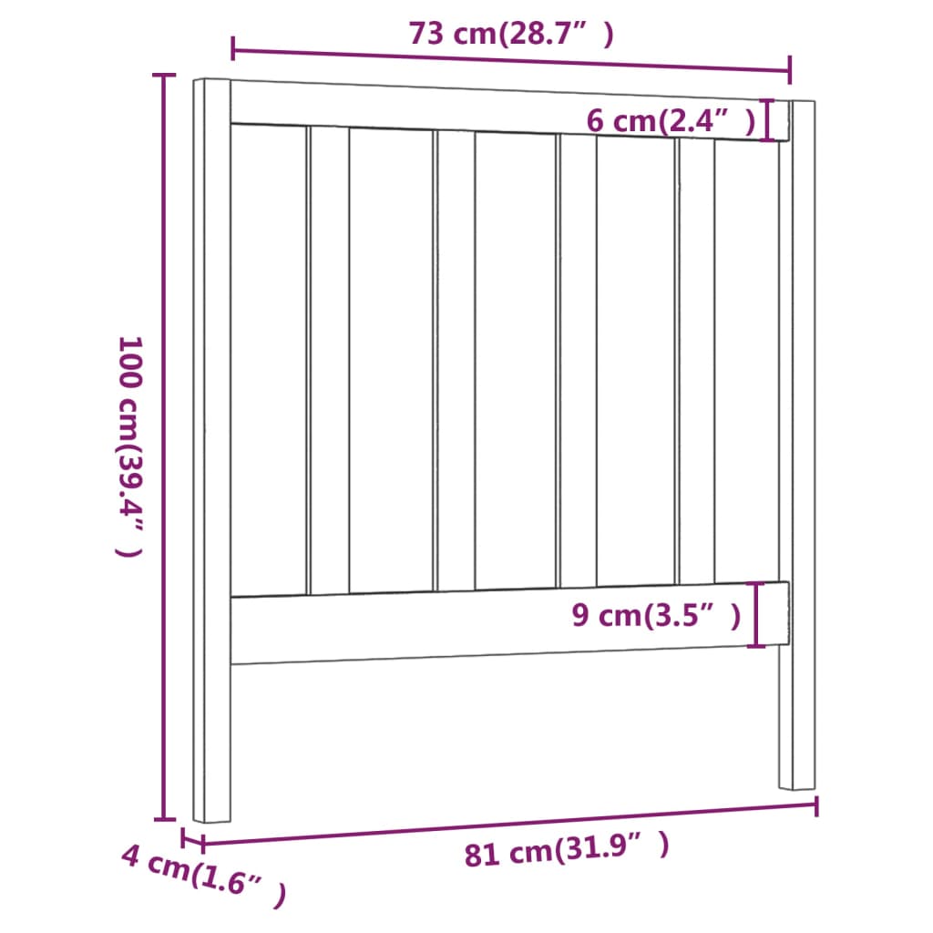Tête de lit 81x4x100 cm Bois massif de pin - XIOS