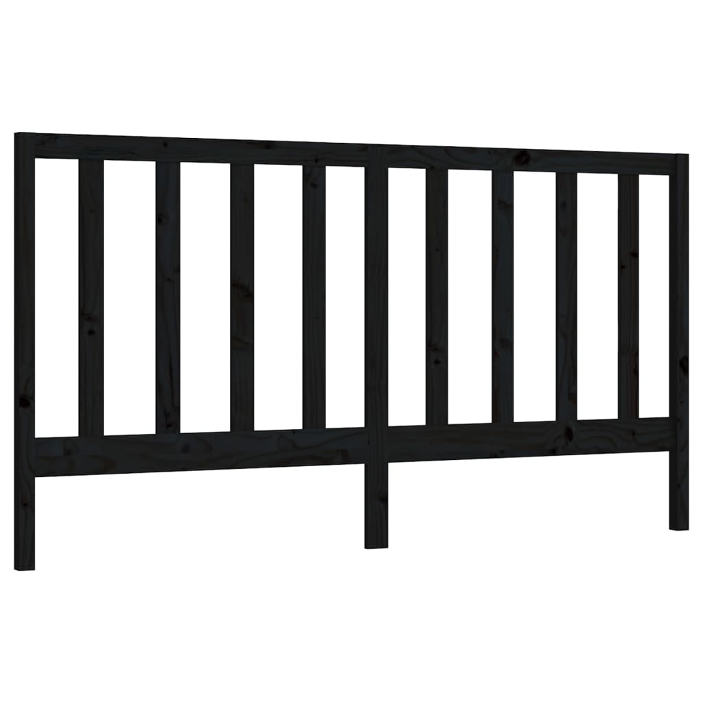 Tête de lit Noir 206x4x100 cm Bois massif de pin - XIOS