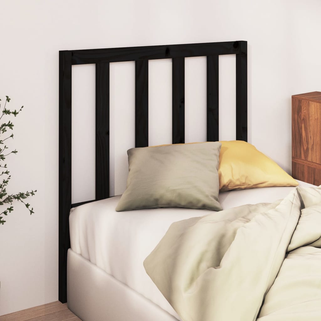 Tête de lit Noir 106x4x100 cm Bois massif de pin - XIOS