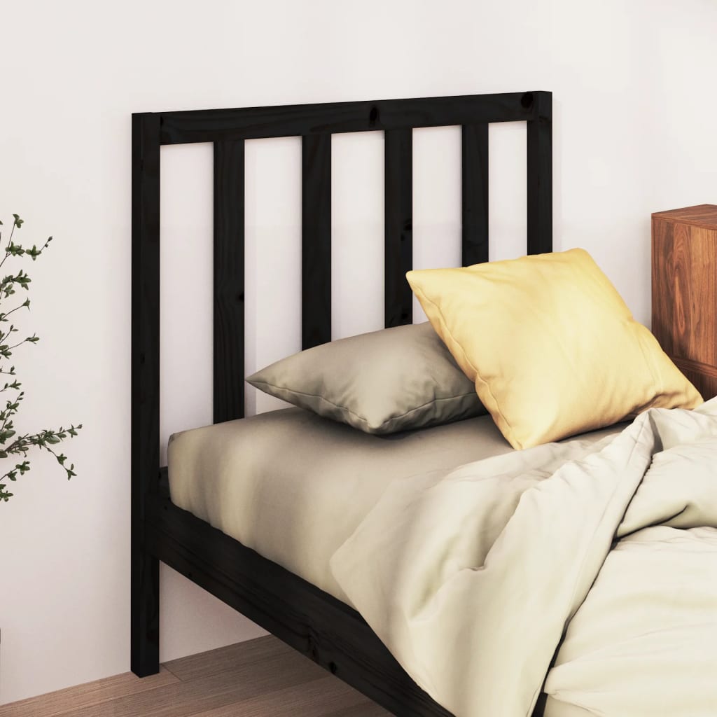 Tête de lit Noir 106x4x100 cm Bois massif de pin - XIOS