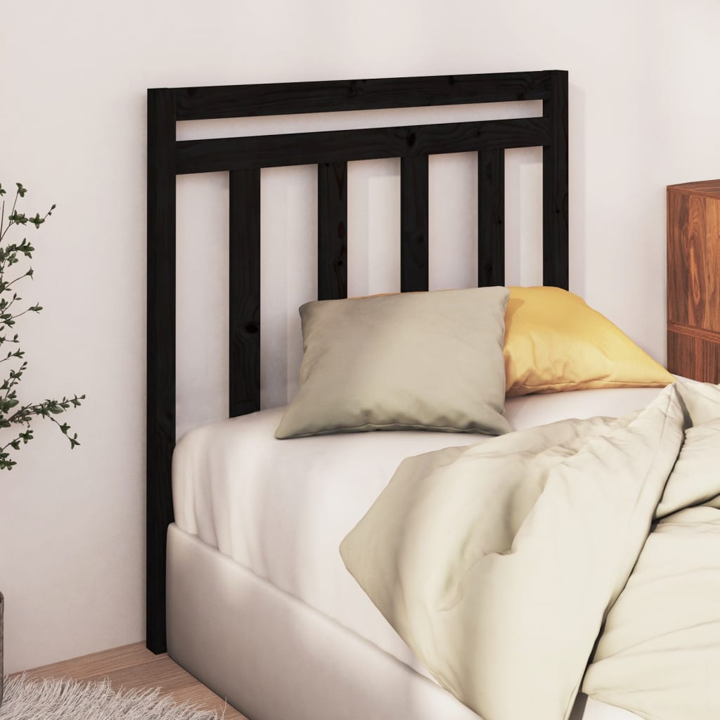 Tête de lit Noir 96x4x100 cm Bois massif de pin - XIOS