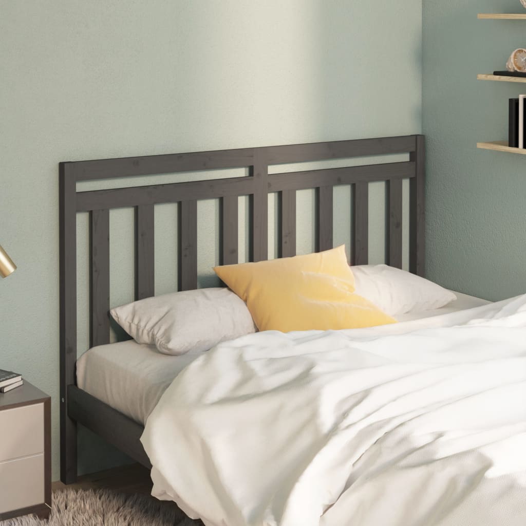 Tête de lit Gris 126x4x100 cm Bois massif de pin - XIOS