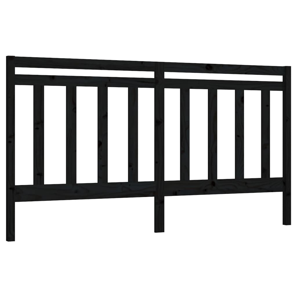 Tête de lit Noir 186x4x100 cm Bois massif de pin - XIOS