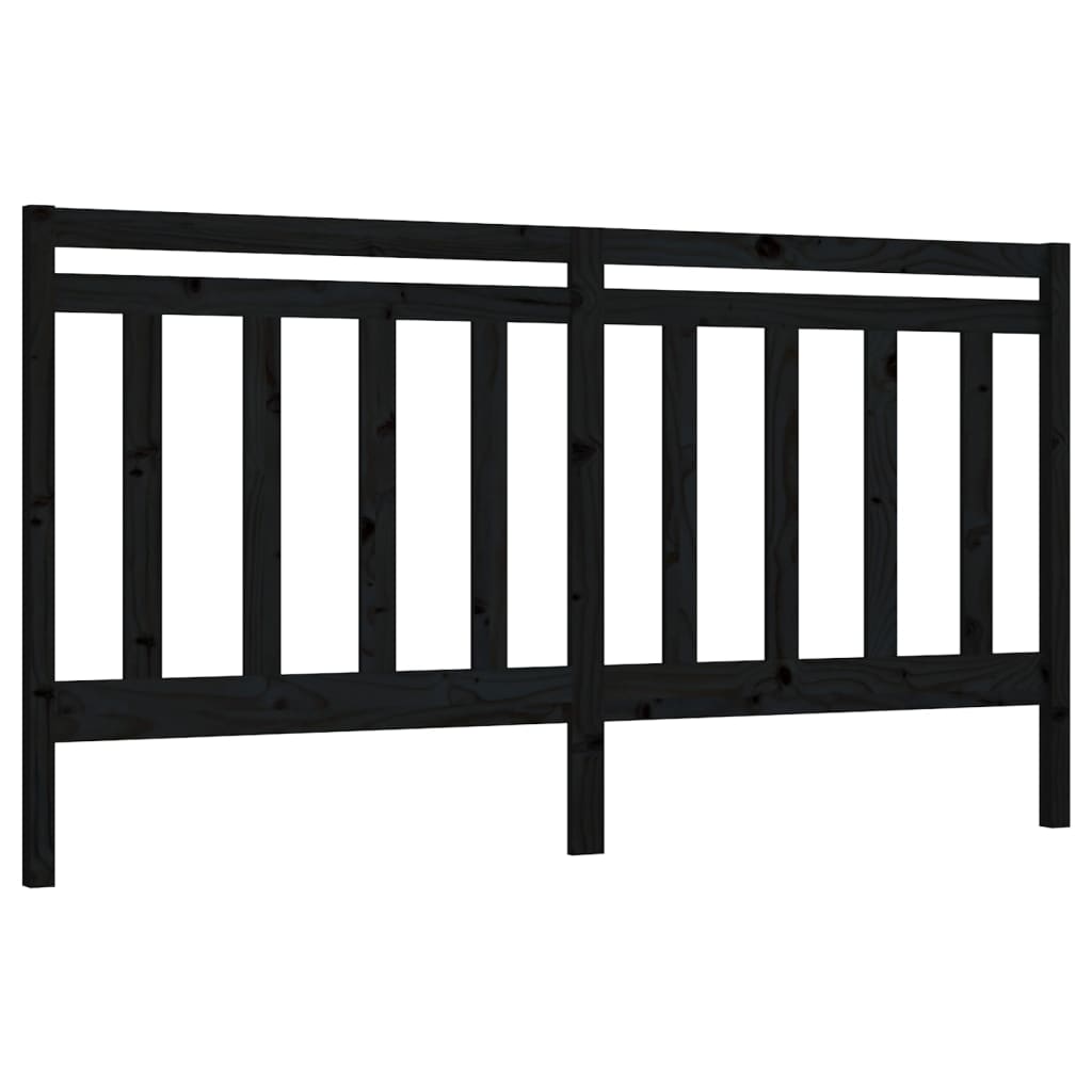 Tête de lit Noir 206x4x100 cm Bois massif de pin - XIOS