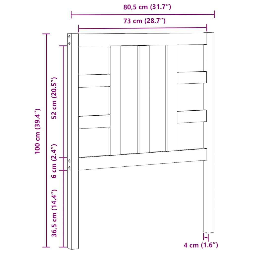 Tête de lit 81x4x100 cm Bois massif de pin - XIOS