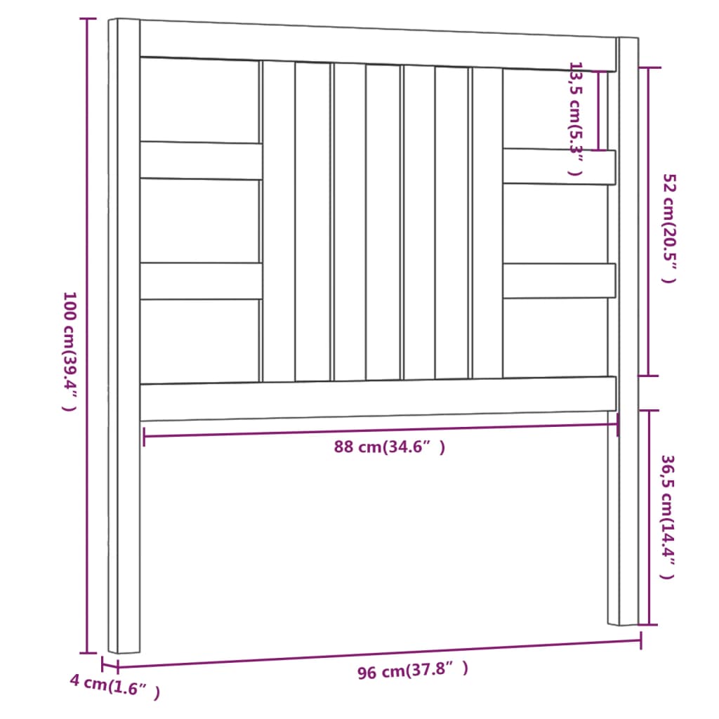 Tête de lit Marron miel 96x4x100 cm Bois massif de pin - XIOS