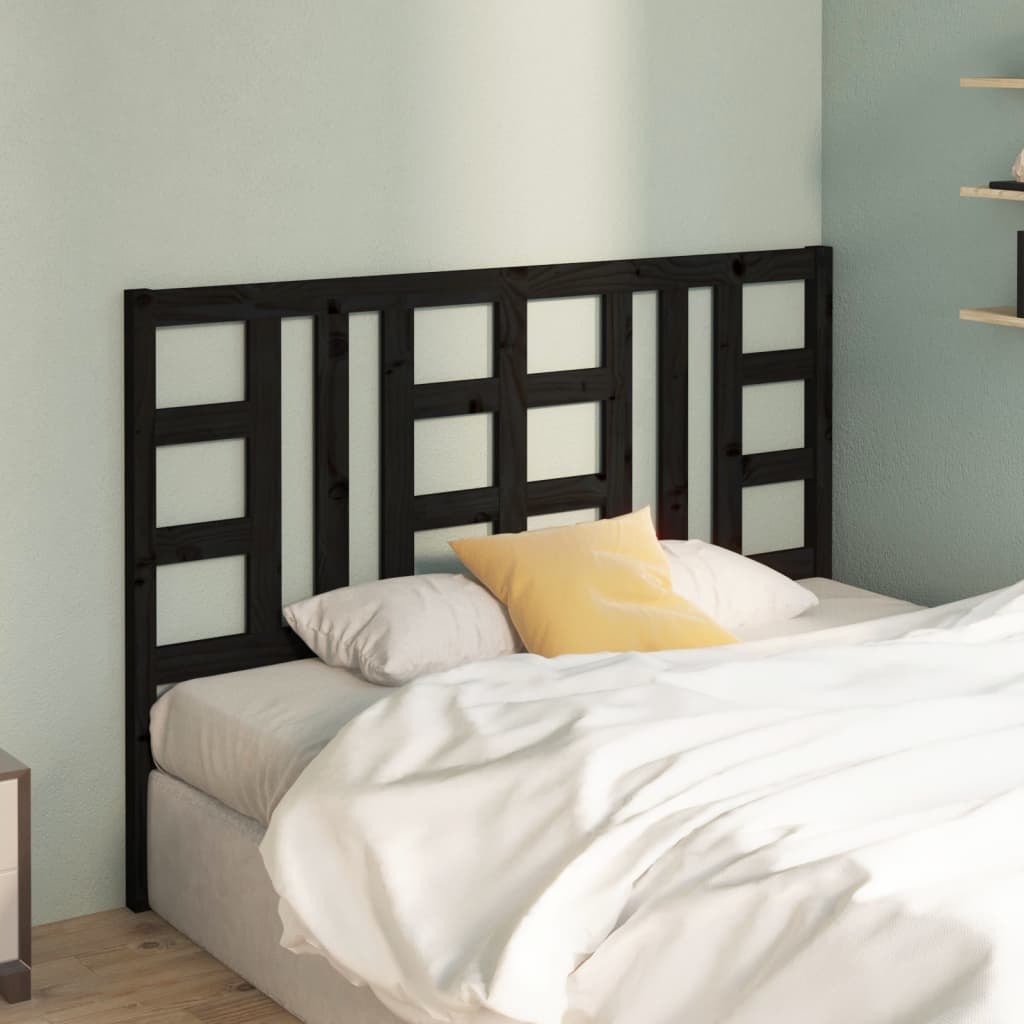 Tête de lit Noir 126x4x100 cm Bois massif de pin - XIOS