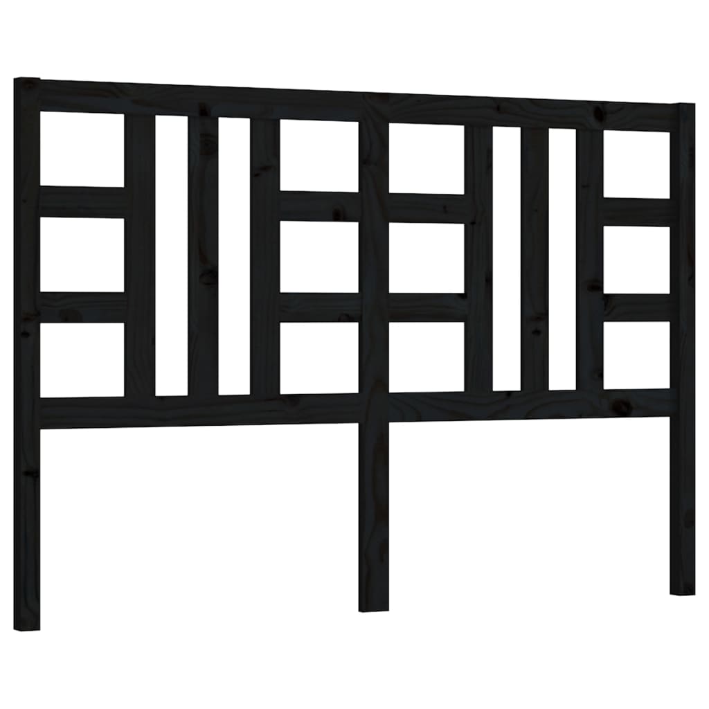 Tête de lit Noir 146x4x100 cm Bois massif de pin - XIOS