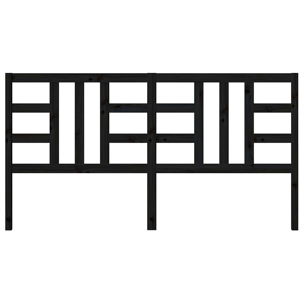 Tête de lit Noir 186x4x100 cm Bois massif de pin - XIOS