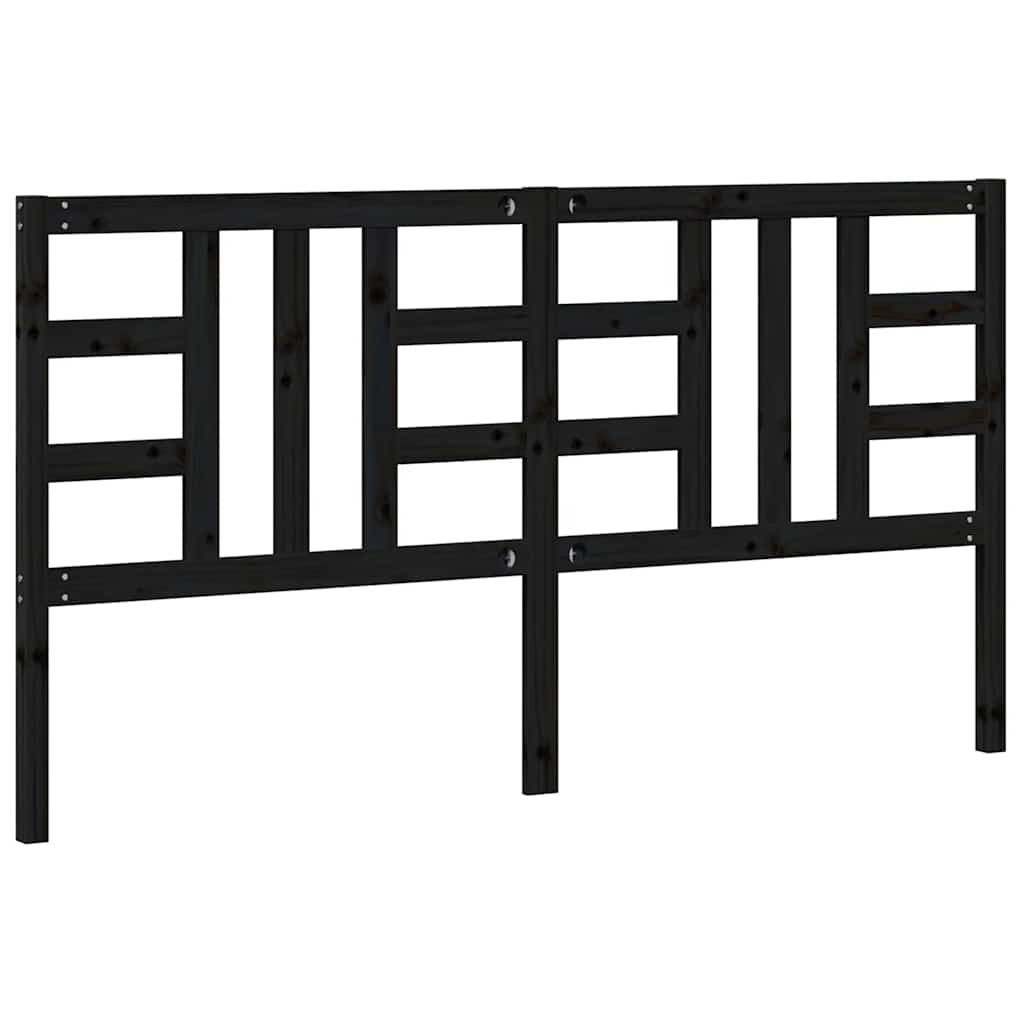 Tête de lit Noir 186x4x100 cm Bois massif de pin - XIOS