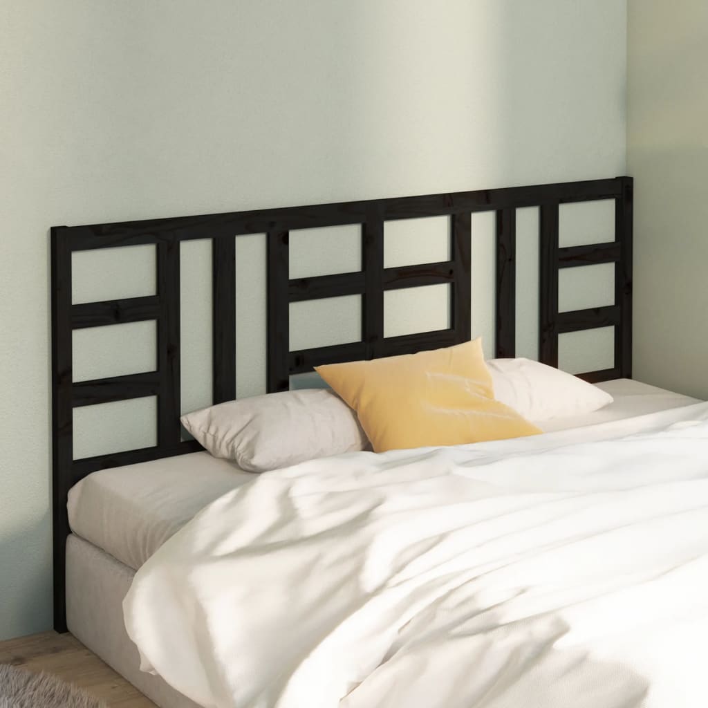 Tête de lit Noir 206x4x100 cm Bois massif de pin - XIOS