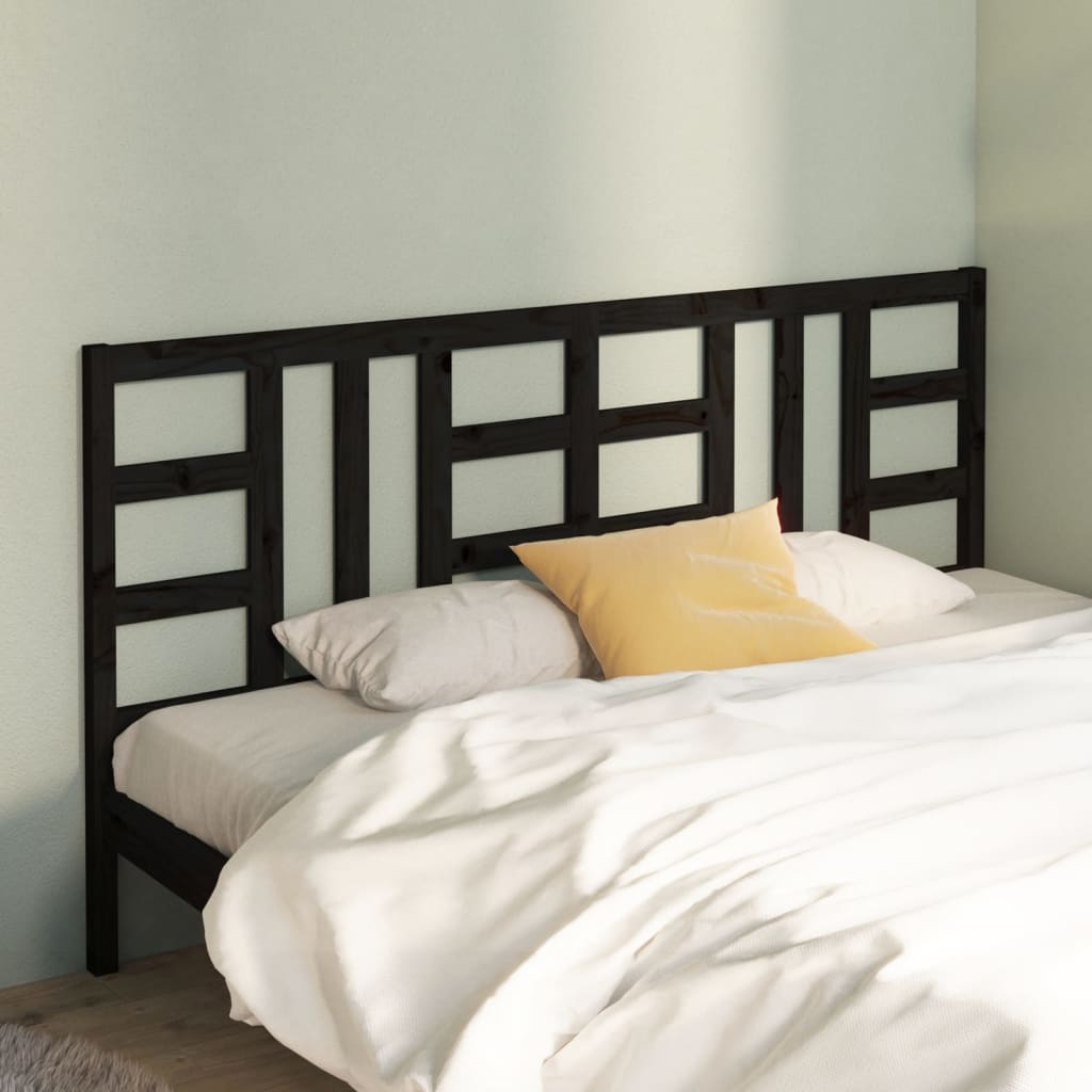 Tête de lit Noir 206x4x100 cm Bois massif de pin - XIOS