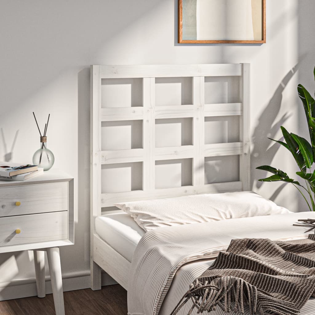 Tête de lit Blanc 80,5x4x100 cm Bois massif de pin - XIOS