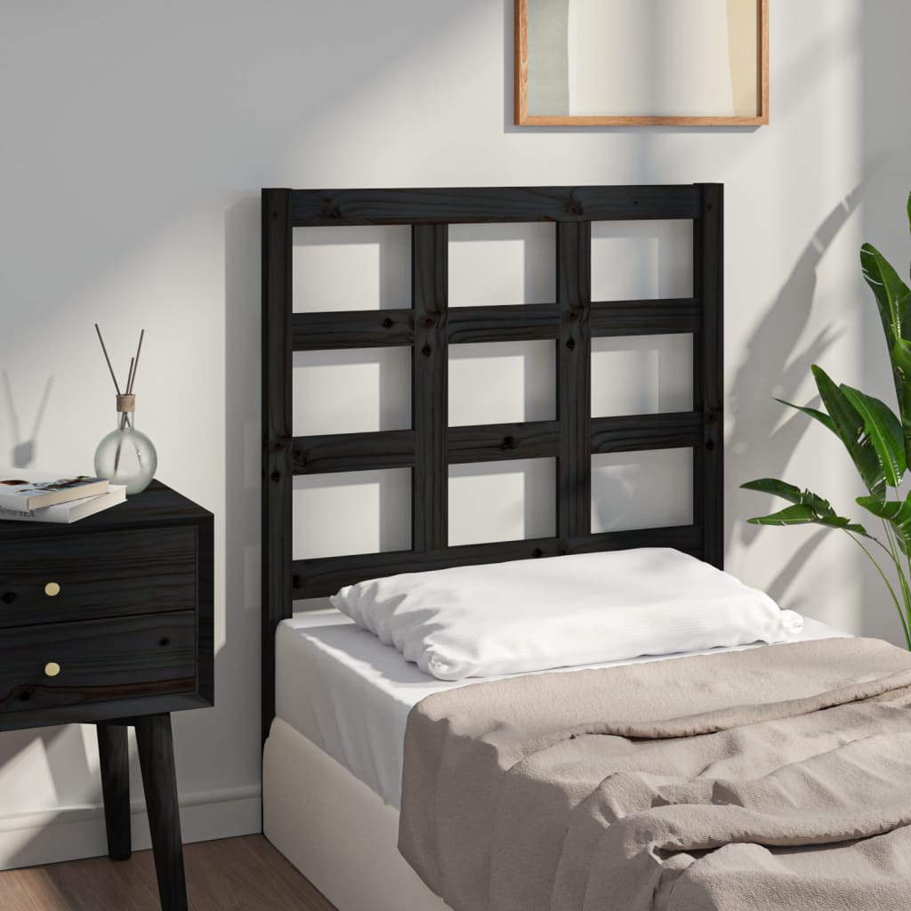 Tête de lit Noir 80,5x4x100 cm Bois massif de pin - XIOS