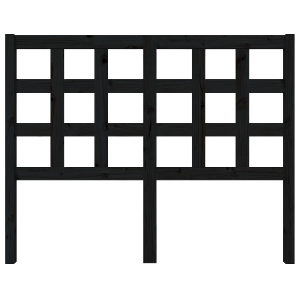 Tête de lit Noir 125,5x4x100 cm Bois massif de pin - XIOS