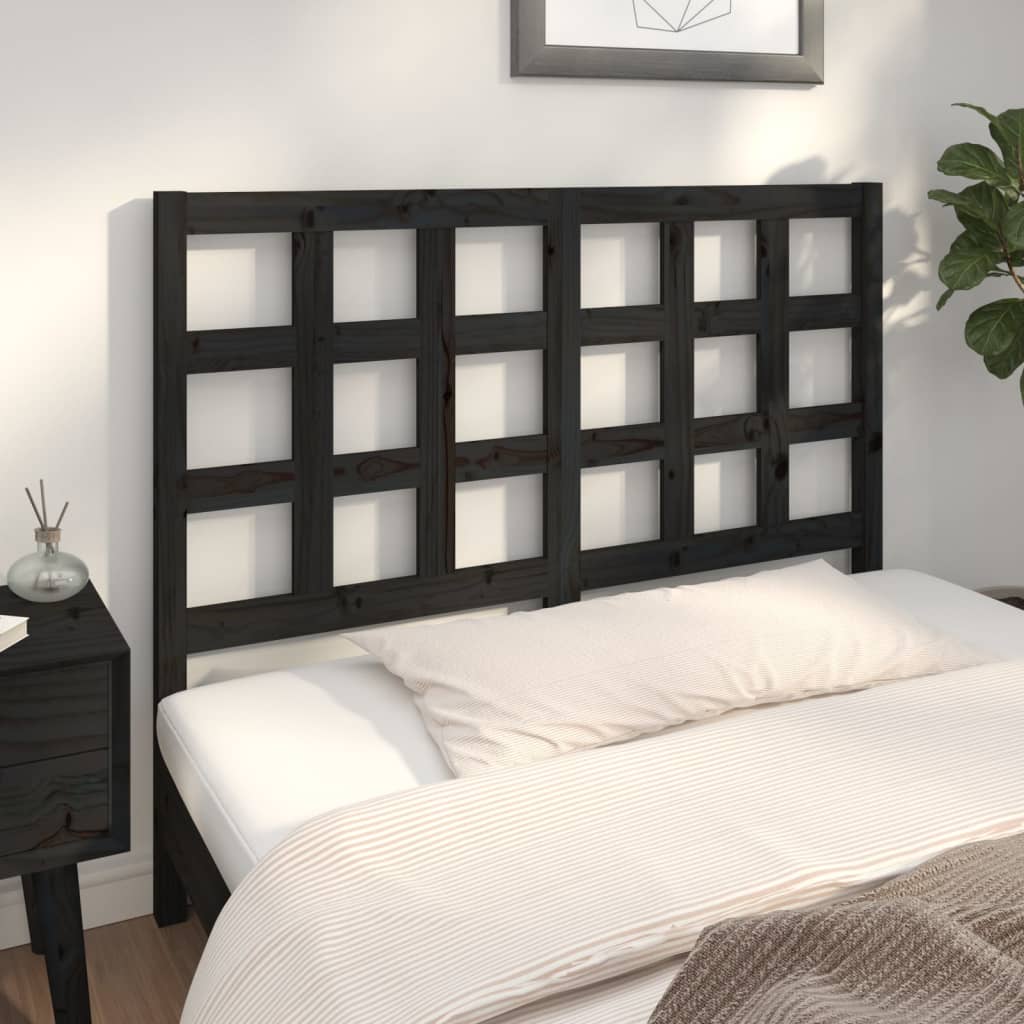 Tête de lit Noir 125,5x4x100 cm Bois massif de pin - XIOS
