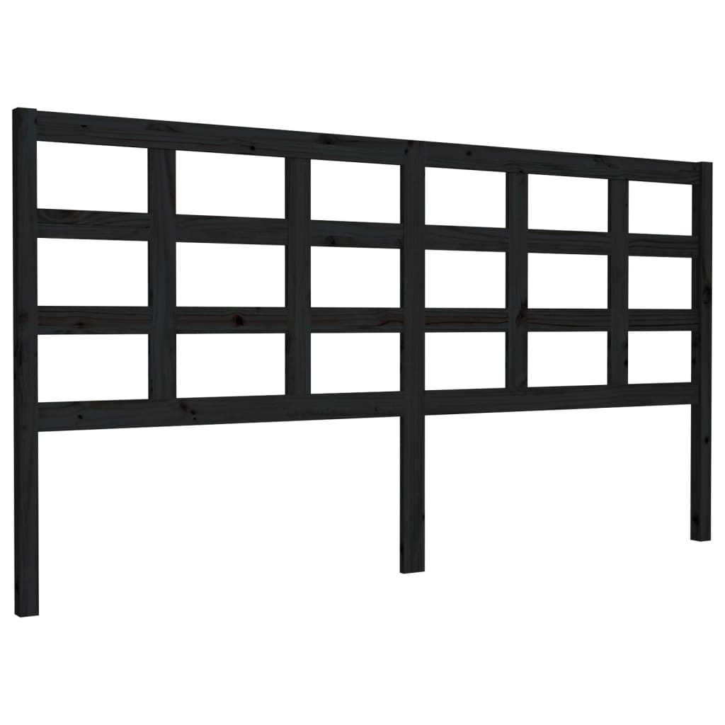 Tête de lit Noir 185,5x4x100 cm Bois massif de pin - XIOS