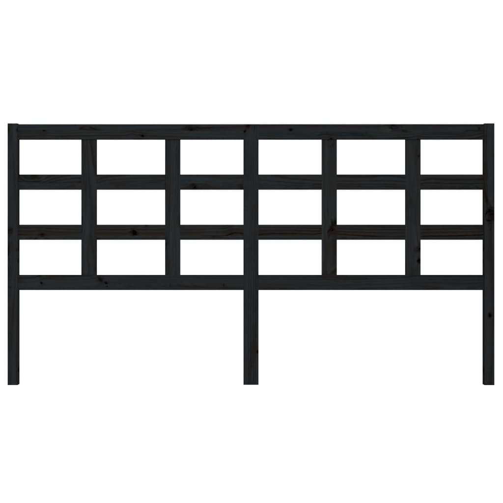 Tête de lit Noir 185,5x4x100 cm Bois massif de pin - XIOS