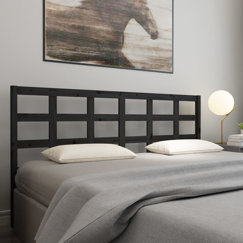 Tête de lit Noir 185,5x4x100 cm Bois massif de pin - XIOS