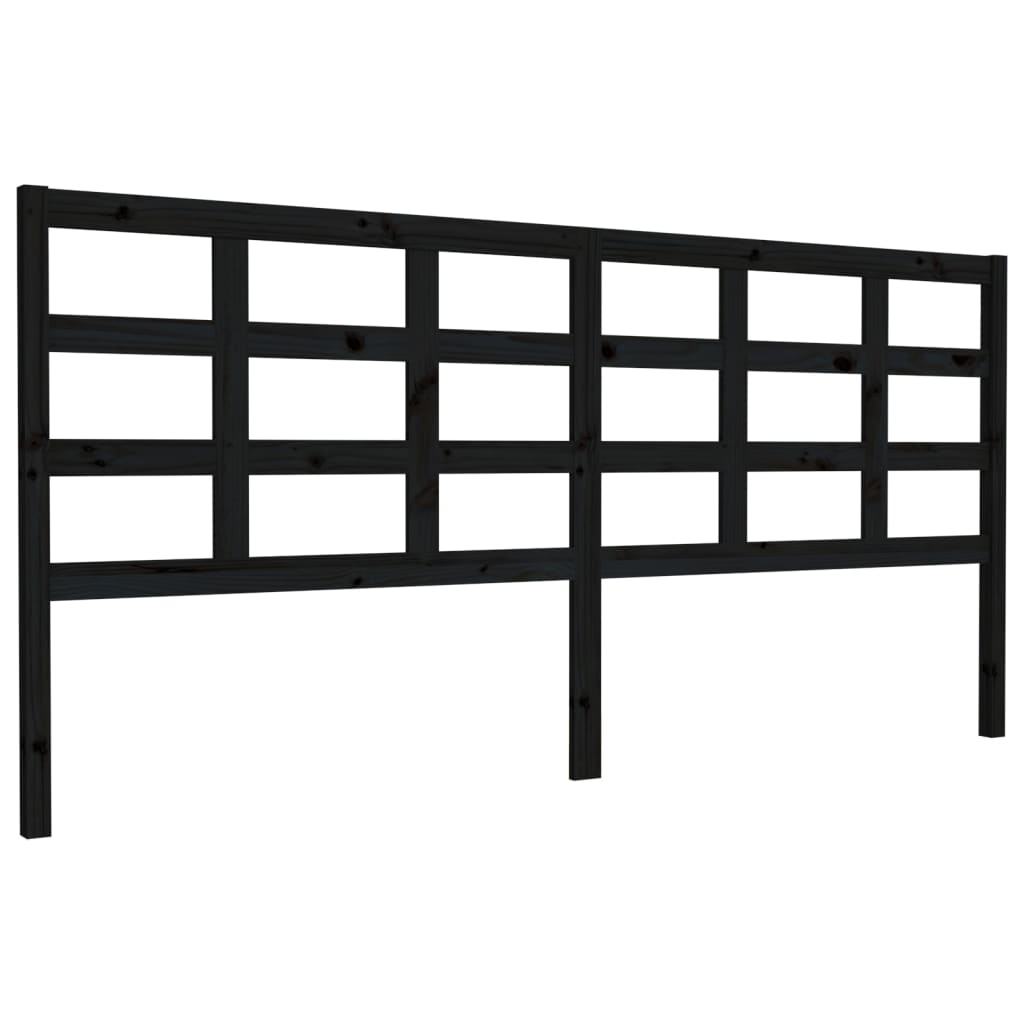 Tête de lit Noir 205,5x4x100 cm Bois massif de pin - XIOS