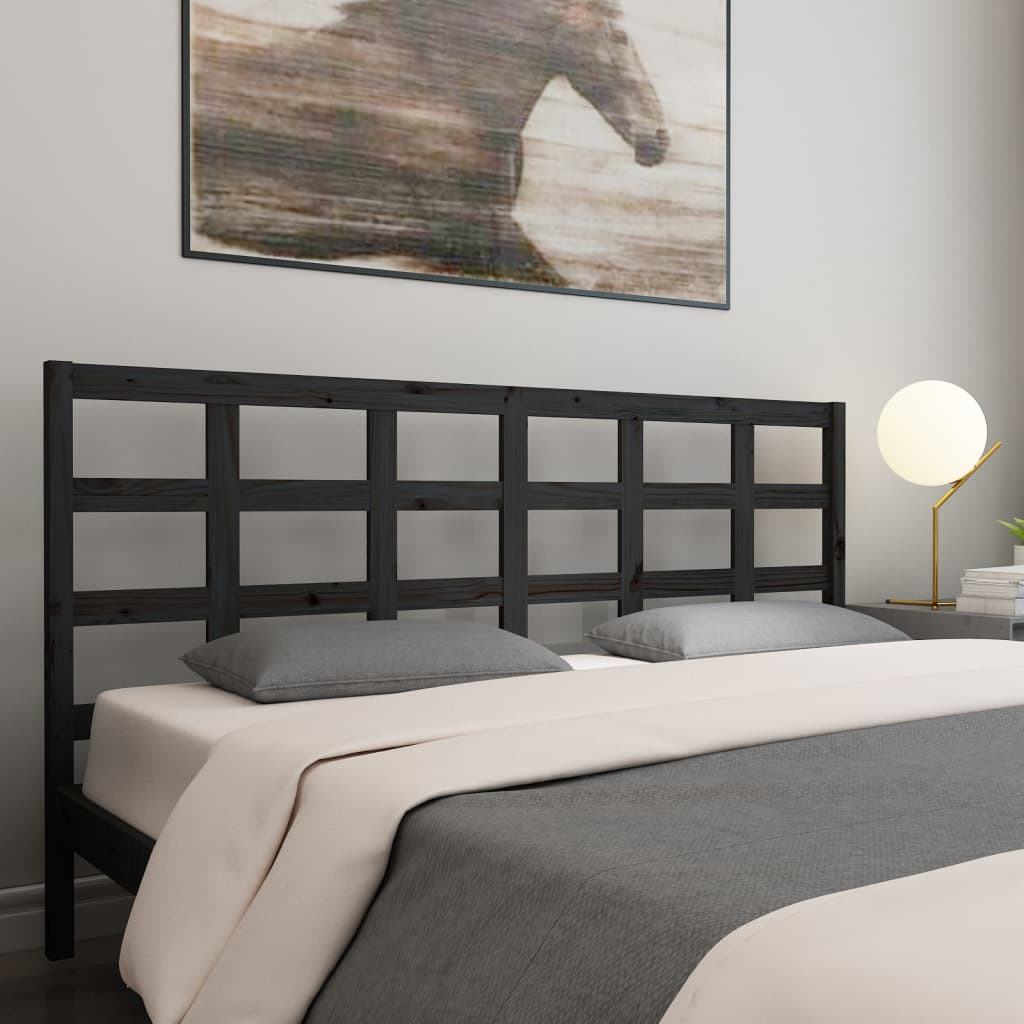 Tête de lit Noir 205,5x4x100 cm Bois massif de pin - XIOS