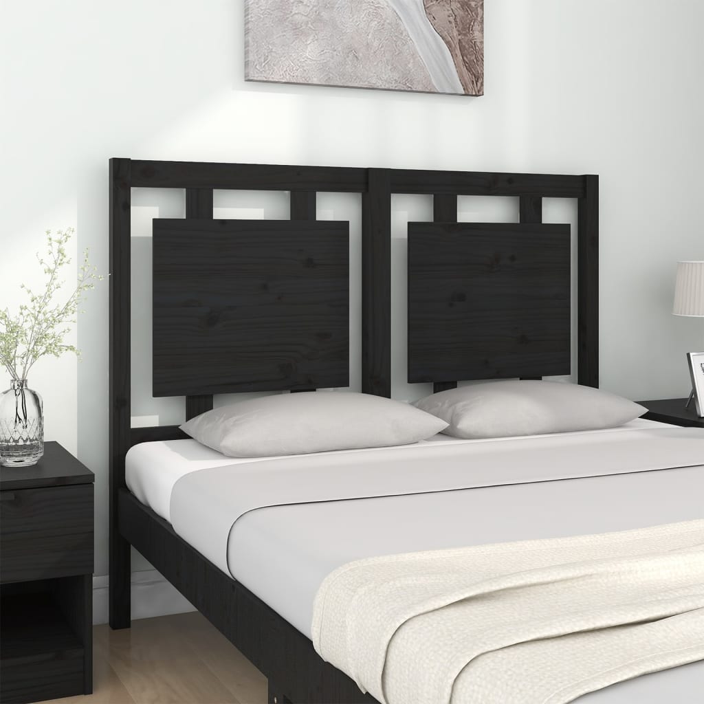 Tête de lit Noir 125,5x4x100 cm Bois massif de pin - XIOS