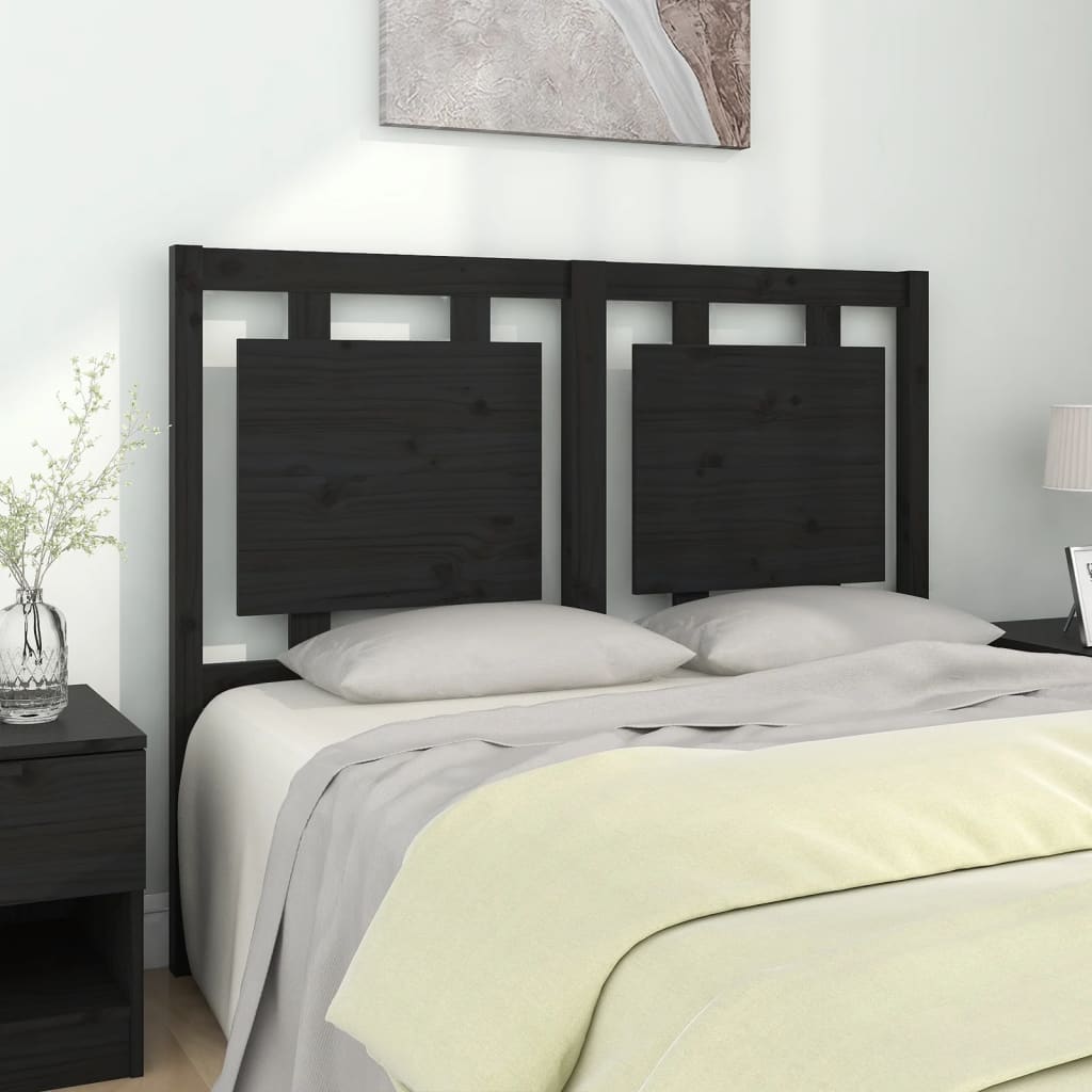 Tête de lit Noir 125,5x4x100 cm Bois massif de pin - XIOS