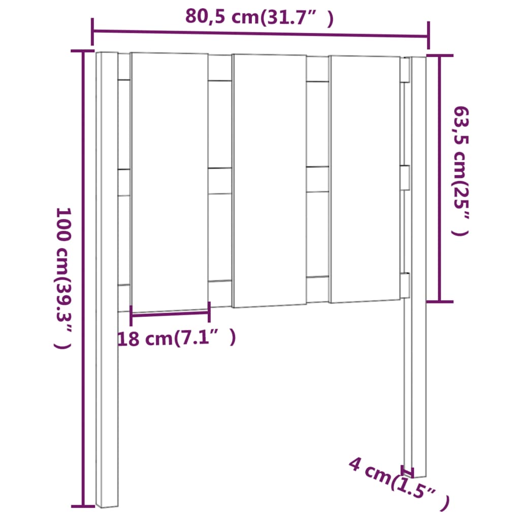 Tête de lit Marron miel 80,5x4x100 cm Bois massif de pin - XIOS