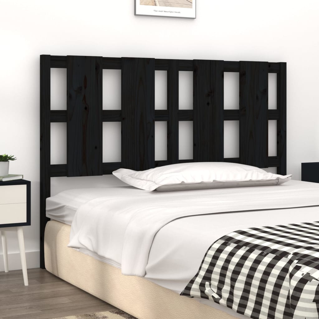 Tête de lit Noir 125,5x4x100 cm Bois massif de pin - XIOS