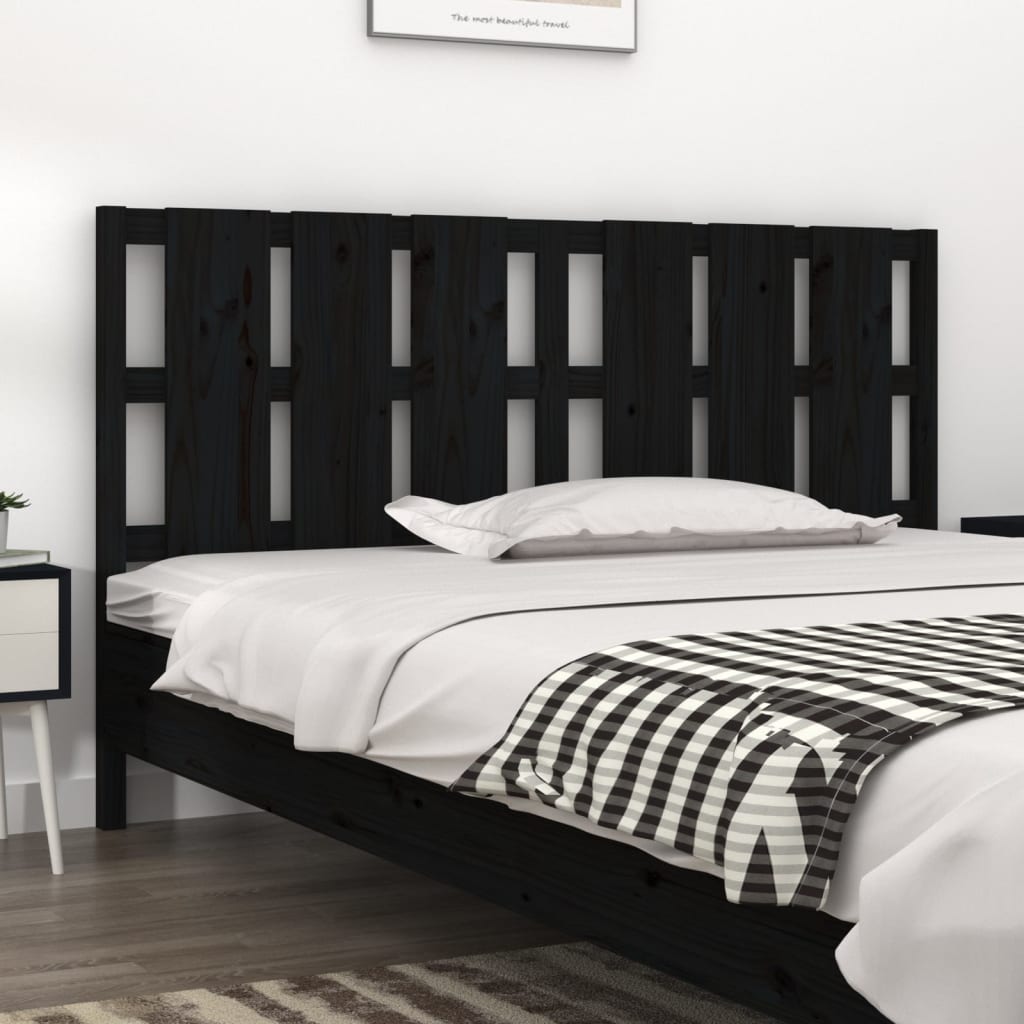 Tête de lit Noir 165,5x4x100 cm Bois massif de pin - XIOS