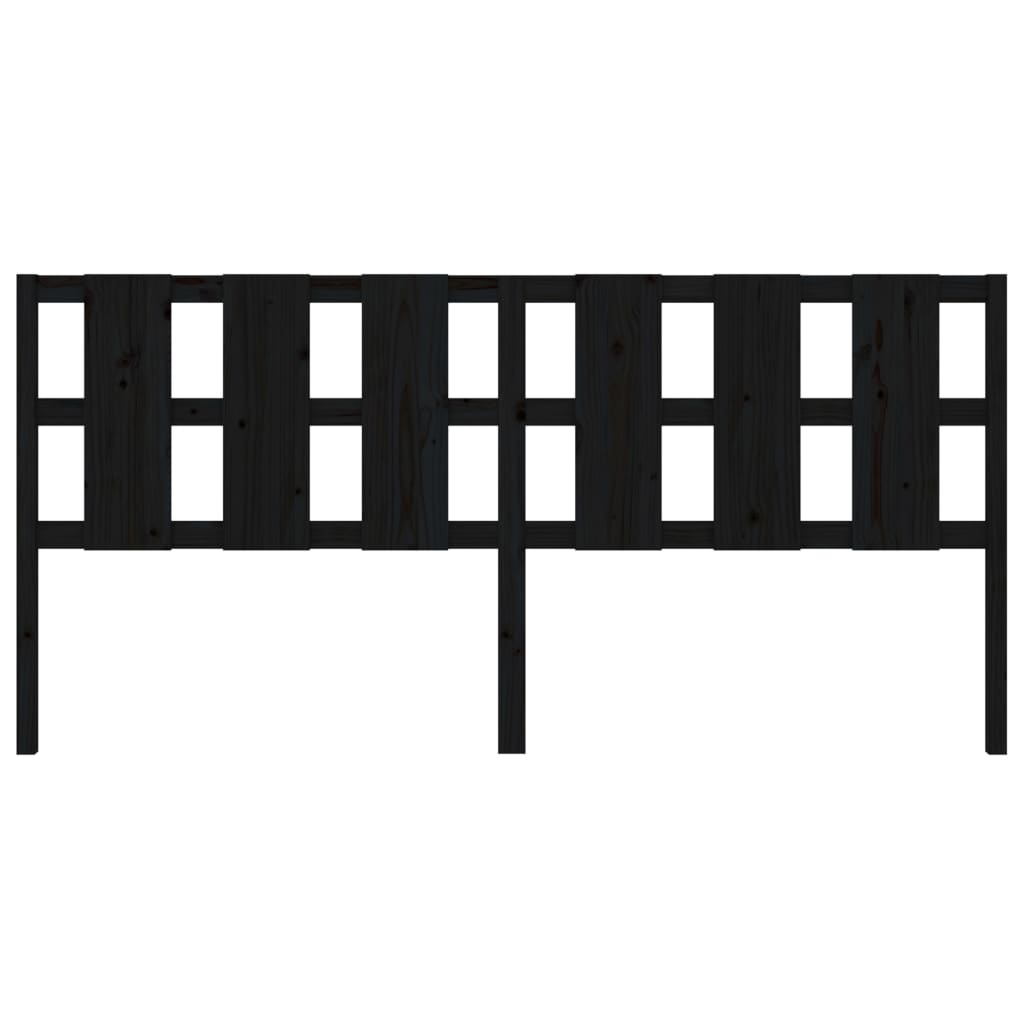 Tête de lit Noir 205,5x4x100 cm Bois massif de pin - XIOS