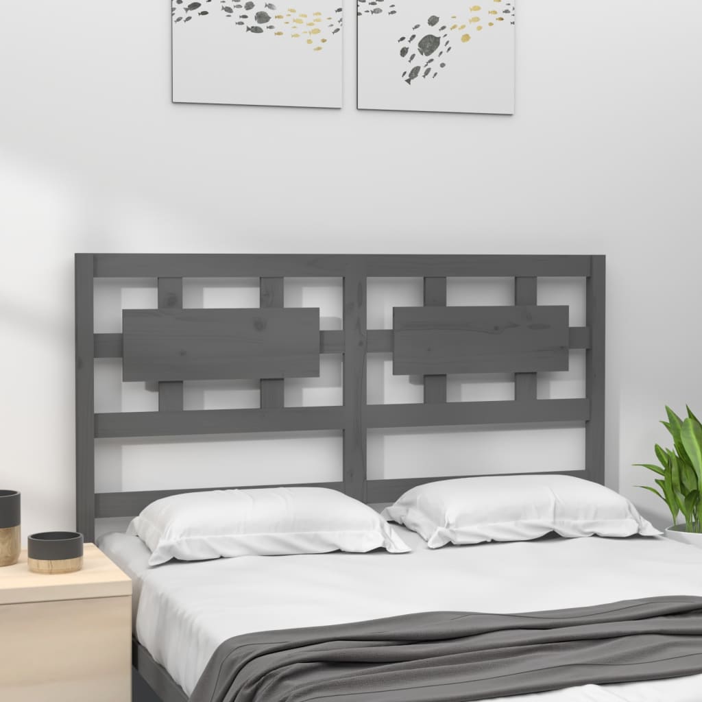 Tête de lit Gris 125,5x4x100 cm Bois massif de pin - XIOS