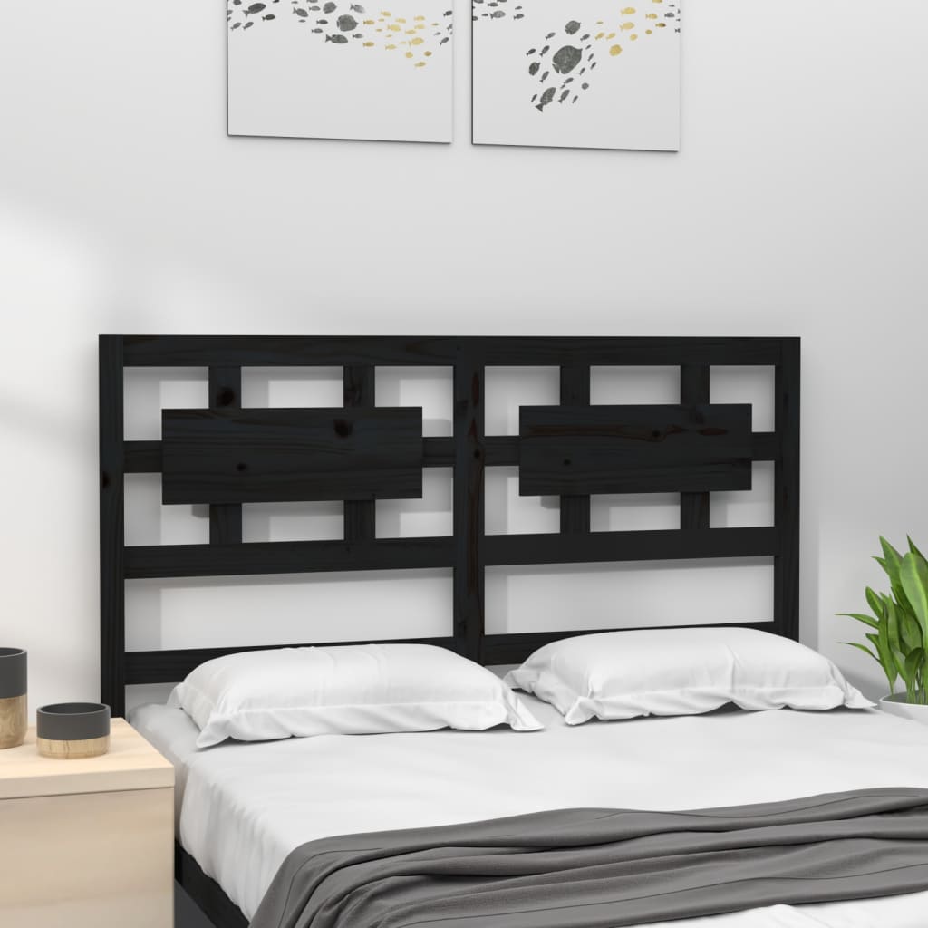 Tête de lit Noir 125,5x4x100 cm Bois massif de pin - XIOS